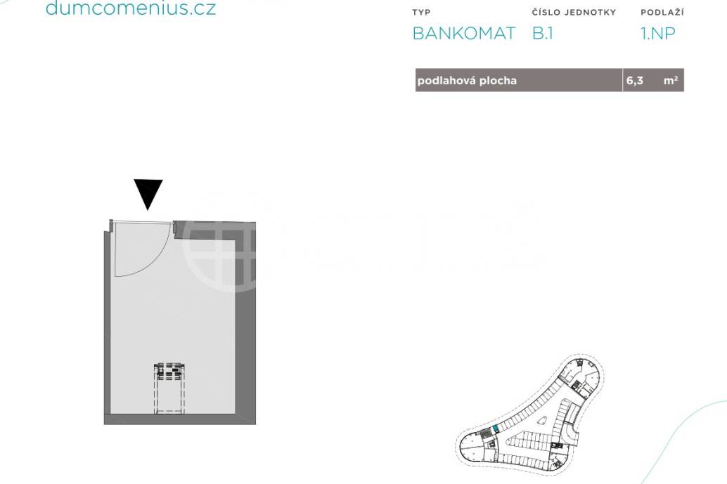 Prodej obchodních prostor B.1, 6,5 m², ul. Ankarská 2513/24, Praha 6 - Petřiny