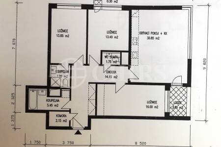 Prodej bytu 4+kk s lodžií a garážovým stáním, OV, 99m2, ul. Berlínská 1491/9, Praha 10 - Hostivař