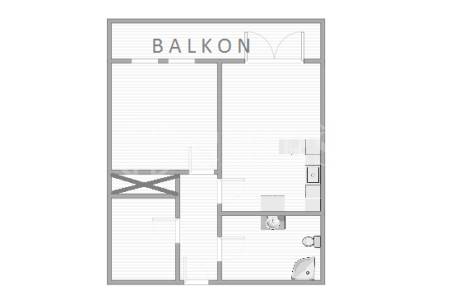 Pronájem bytu 2+kk s balkonem, OV, 43m2, ul. nám. Junkových 2870/3, Praha 13 - Stodůlky
