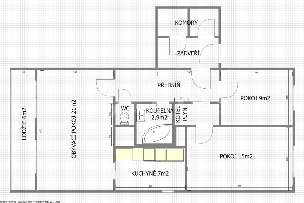 Prodej bytu 3+1/L, 80 m2, DV, Praha 5 - Motol, Weberova 215/25