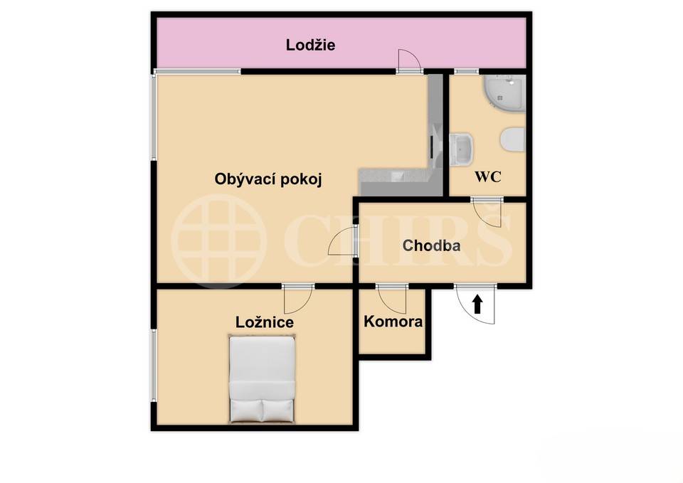 Prodej bytu 2+kk s lodžií a sklepem, OV, 60 m2, ul. Musílkova 1311/5b, Praha 5 - Košíře