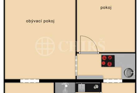 Prodej bytu 2+kk se sklepem, OV, 46m2, ul. Ciolkovského 849/5, Praha 6 - Ruzyně