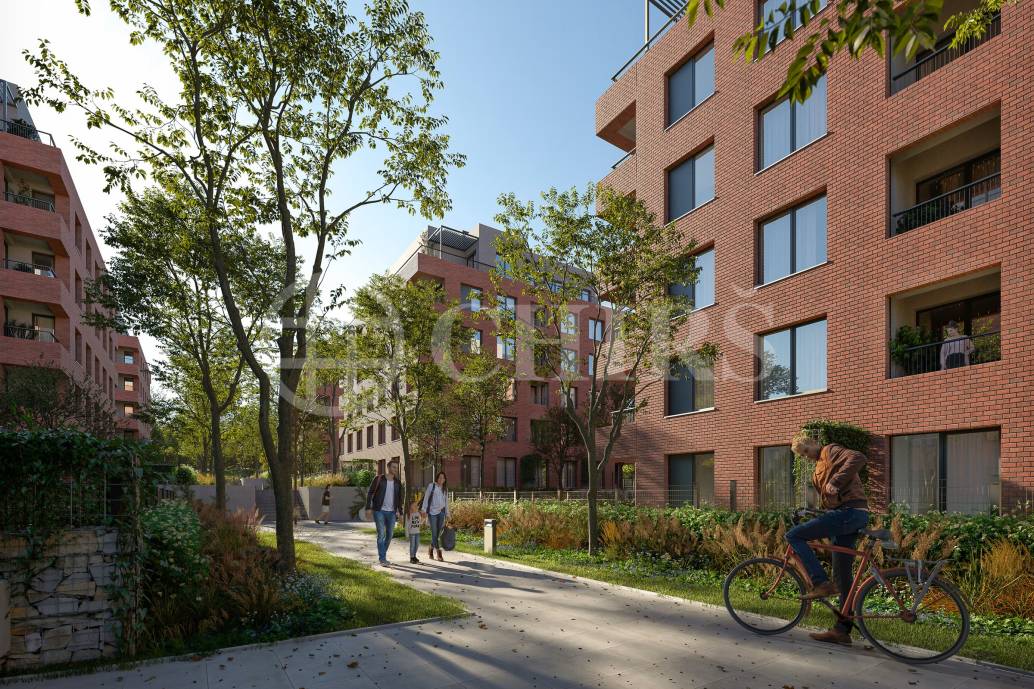 Prodej novostavby bytu 2+kk se zahradou, terasou, lodžií, sklepem a garážovým stáním, DV, 64 m2, Praha 10 - Vršovice