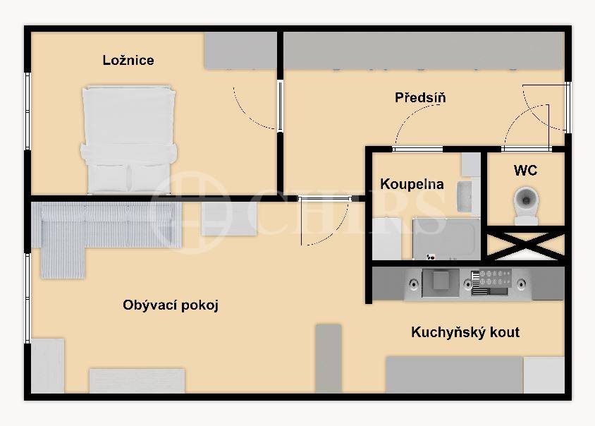 Prodej bytu 2+kk, OV, 43m2, ul. Píškova 1961/42, Praha 5 - Lužiny