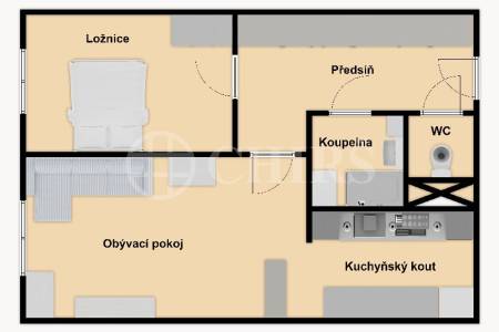 Prodej bytu 2+kk, OV, 43m2, ul. Píškova 1961/42, Praha 5 - Lužiny