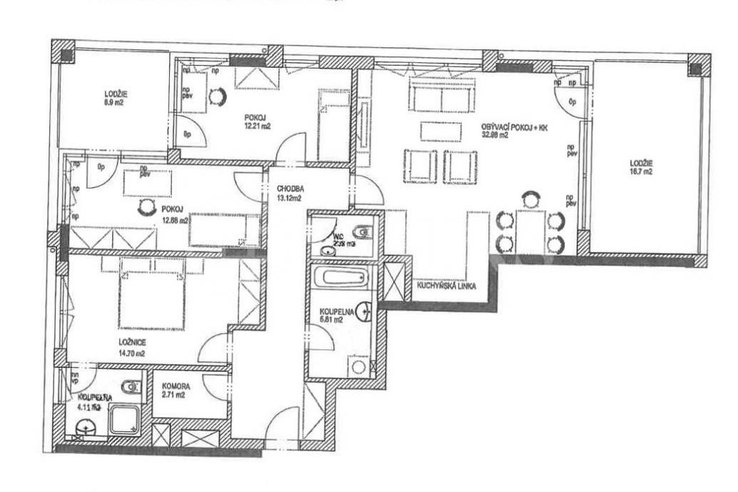 Pronájem bytu 4+kk se dvěma terasami, garážovým stáním a sklepem, OV, 129m2, ul. Svitákova 2730/14, Praha 5 - Stodůlky