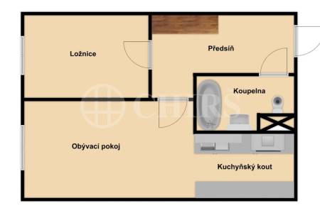 Pronájem bytu 2+kk, OV, 43m2, ul. Šimonova 1100/12, Praha 6 - Řepy