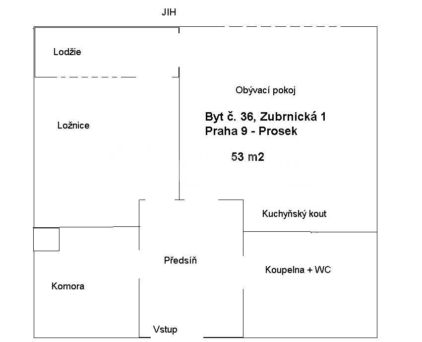 Prodej bytu 2+kk/L/GS, OV, 57 m2, ul. Zubrnická 845/1, Praha 9 - Prosek