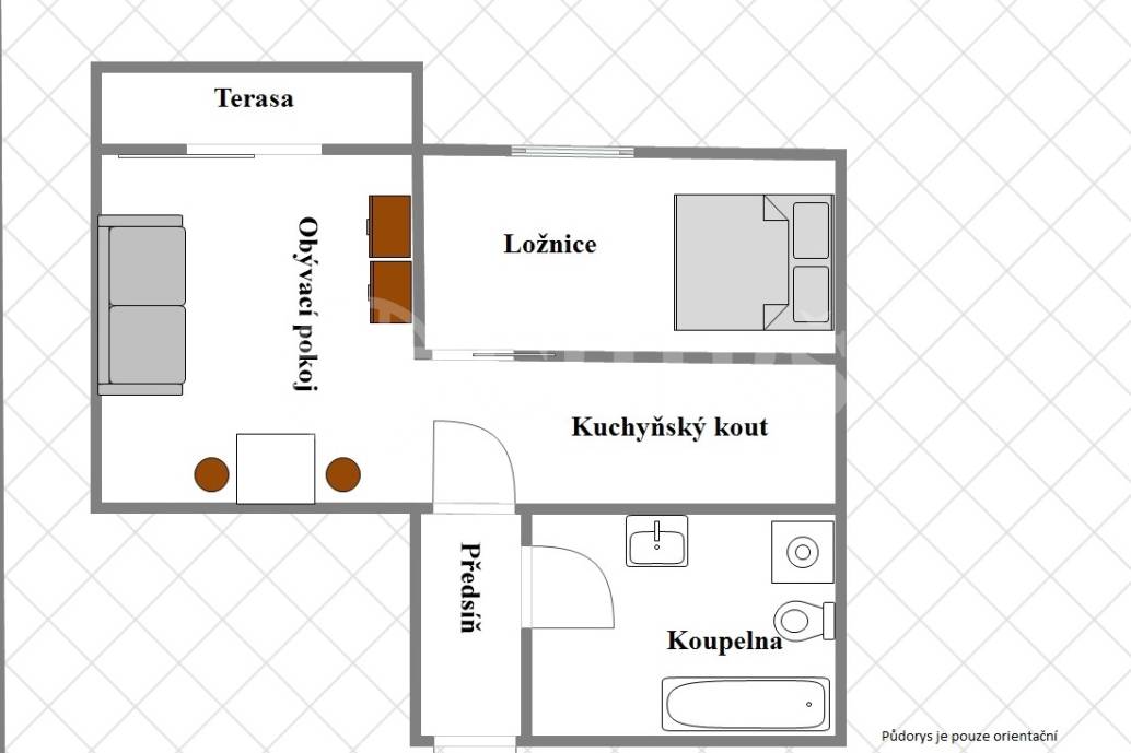Prodej bytu 2+kk/T, OV, 44m2+terasa, ul. Wiesenthalova 1187/3, P-5 Řeporyje