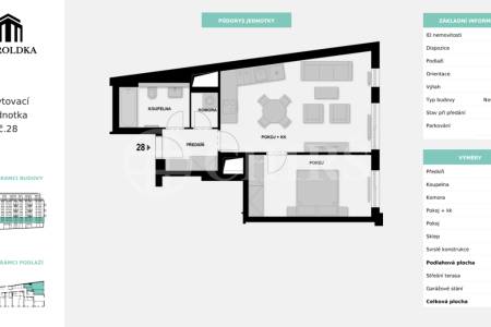 Prodej bytu 2+kk, terasa, GS, OV, 53,4 m2, ul. Maroldova, Praha 4 - Nusle