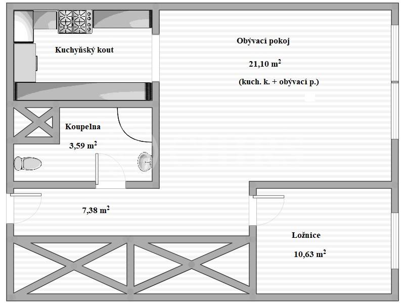 Prodej bytu 2+kk, OV, 43m2, ul. Bochovská 565/5, Praha 5 - Jinonice