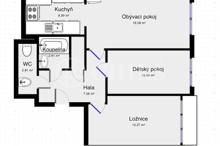 Prodej bytu 3+kk/L, OV, 69 m2, Makovského 28, Praha 6 - Řepy 