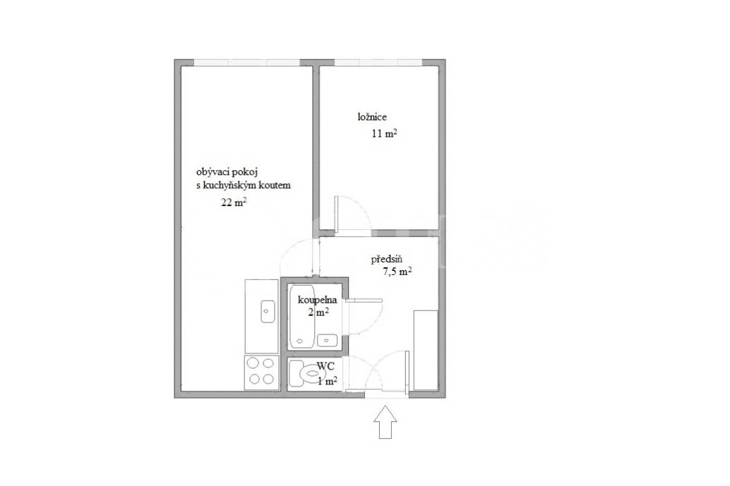 Prodej bytu 2+kk, DV, 45m2, ul. Kosmická 746/19, Praha 11 - Háje
