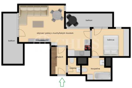Prodej bytu 2+kk se dvěma balkony a garážovým stáním, OV, 74m2, Svitákova 2790/3, Praha 5 - Stodůlky