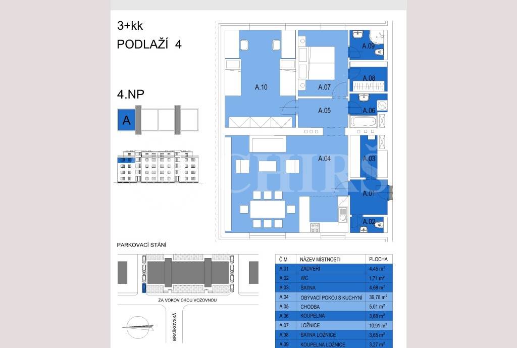 Prodej bytu 3+kk, OV, 98m2, ul. Za Vokovickou vozovnou 4/257, P6 - Veleslavín