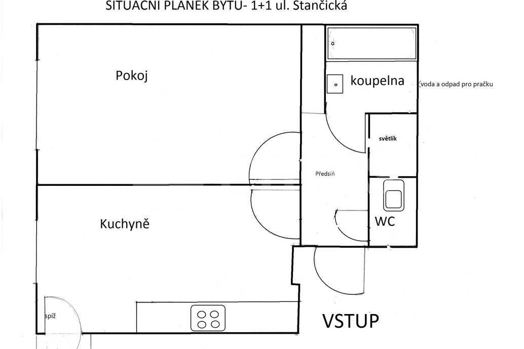 Pronájem bytu 1+1, OV, 37m2, ul. Strančická 1333/31, Praha 10 – Strašnice