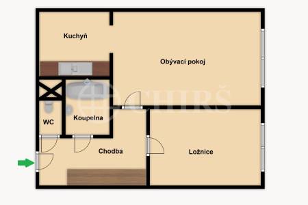 Pronájem bytu 2+kk, OV, 42m2, ul. Ohradní 1360/47, Praha 4 - Michle