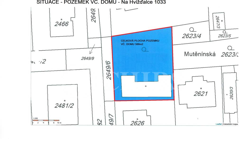 Prodej stavebního pozemku, OV, 588m2, ul. Na Hvížďalce 1033/25, Praha 5 - Stodůlky