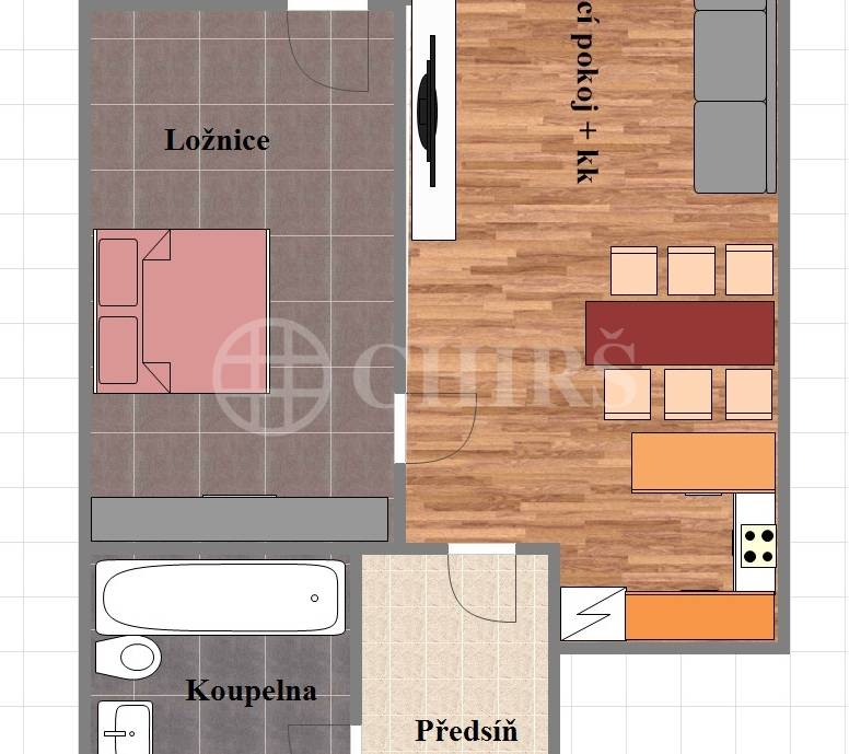 Pronájem bytu 2+kk/T + garážové stání, OV, 60m2 + 5m2 terasa, ul. Ocelářská 2625/17, P-9 Libeň