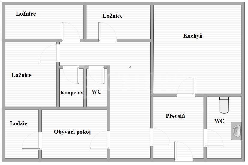 Prodej bytu 4+1 s lodžií, OV, 89m2, ul. Renoirova 622/5, Praha 5 - Hlubočepy