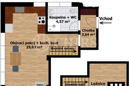 Pronájem bytu 2+kk, loft, 50m2, OV, Branická 904/157, Praha 4