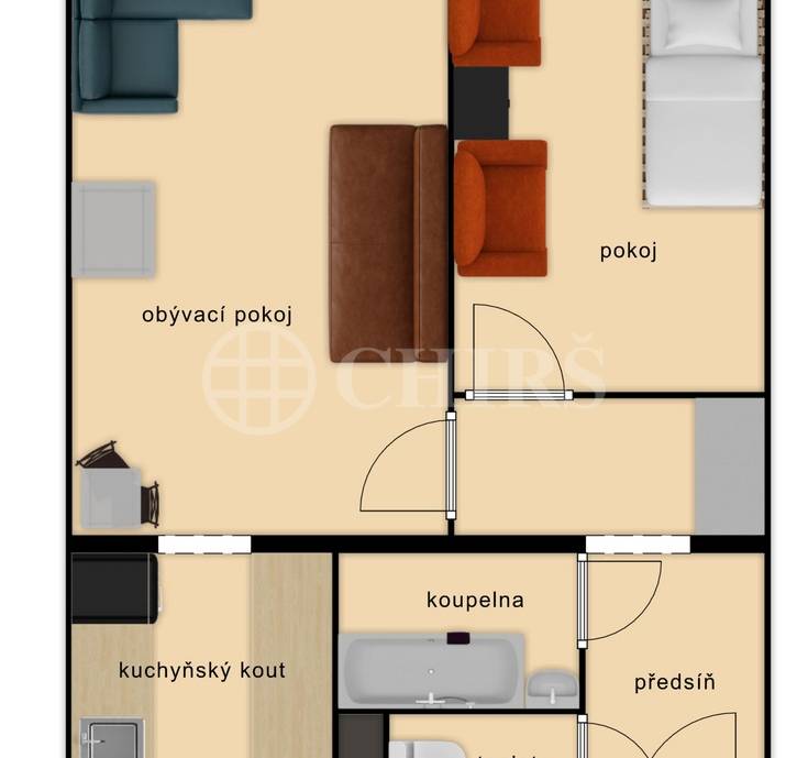 Prodej bytu 2+kk se sklepem, OV, 46m2, ul. Ciolkovského 856/4, Praha 6 - Ruzyně