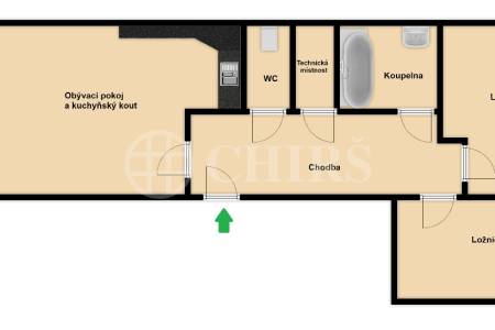 Pronájem bytu 3+kk s balkonem, OV, 74m2, ul. Za Karlínským přístavem 699/12, Praha 8 - Karlín