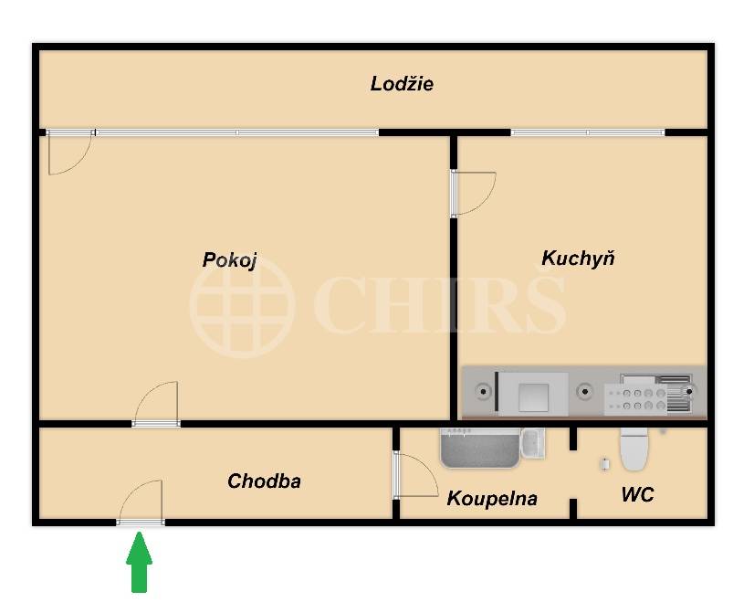 Prodej bytu 1+1 s lodžií, OV, 33m2, ul. Jílovská 431/23, Praha 4 - Lhotka