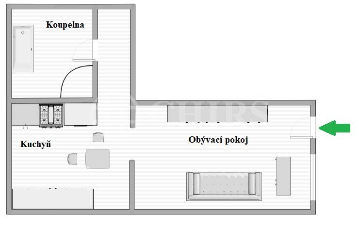 Pronájem bytu 1+1, OV, 39m2, ul. Žilovská 839, Praha 5 - Řeporyje