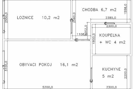 Pronájem bytu 2+kk, 41,5m2, ul.Ciolkovského 861/14, Praha 6 - Ruzyně