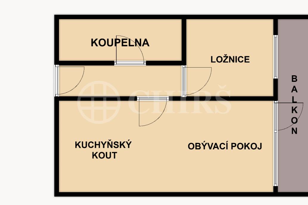 Prodej bytu 2+kk s balkonem, OV, 47m2, ul. Kováříkova 1145/15, Hlubočepy