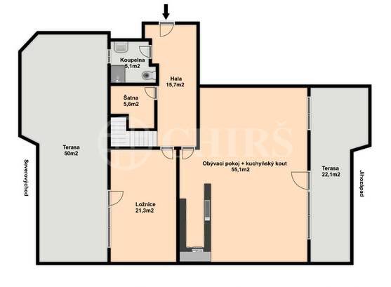 Prodej bytu 4+kk, OV, 160m2, ul. Trnkovo náměstí 1112/1, Praha 5 - Hlubočepy