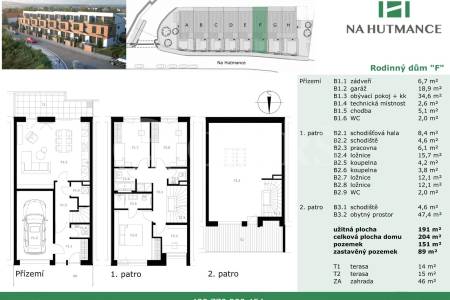 Nabízíme na prodej exkluzivní projekt 8 řadových nízkoenergetických domů