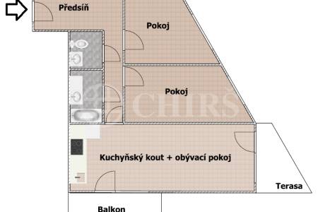 Prodej bytu 3+kk s lodžií a balkonem, DV, 82 m2, ul. Komenského 912, Horoměřice, Praha-západ