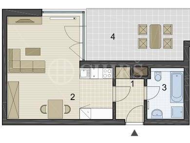 Pronájem bytu 1+kk/T, OV, 43m2, ul. Jednořadá 1123/35, Praha 6 – Bubeneč