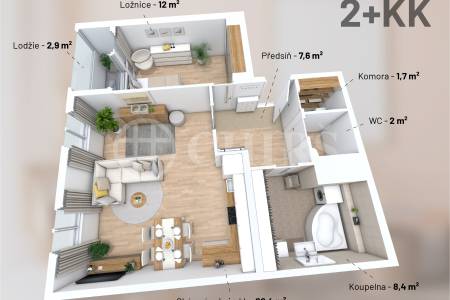 Prodej bytu 2+kk/L,S, OV, 67m2, ul. Makovského 16, P-6 Řepy