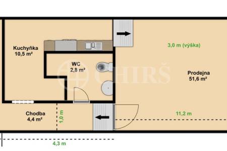 Prodej obchodního prostoru, OV, 127m2, ul. Za Strašnickou vozovnou 1343/6, Praha 10 - Strašnice