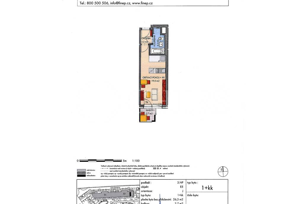 Prodej bytu 1+kk s balkonem, DV, 26m2, ul. Zakšínská 615/17, Praha 9 - Střížkov