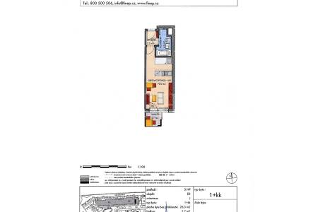 Prodej bytu 1+kk s balkonem, DV, 26m2, ul. Zakšínská 615/17, Praha 9 - Střížkov