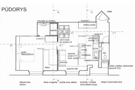 Pronájem zařízeného bytu 2+kk po rekonstrukci, 49 m2, ul. Na Jezerce 1741/19, P4 - Nusle