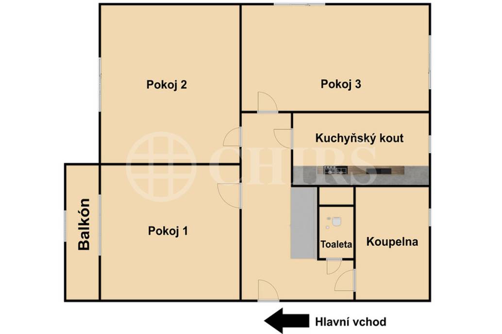 Prodej bytu 3+1 s balkonem, OV, 70m2, ul. Medinská 494, Praha - 9 Klánovice