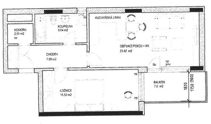 Prodej bytu 2+kk/B/GS, OV, 61m2, ul. Laurinova 2729/3, Praha 5