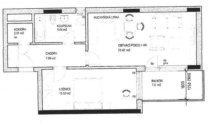 Prodej bytu 2+kk/B/GS, OV, 61m2, ul. Laurinova 2729/3, Praha 5