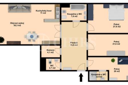 Pronájem bytu 4+kk s lodžií, OV, 152m2, ul. Švédská 1010/15, Praha 5 - Smíchov