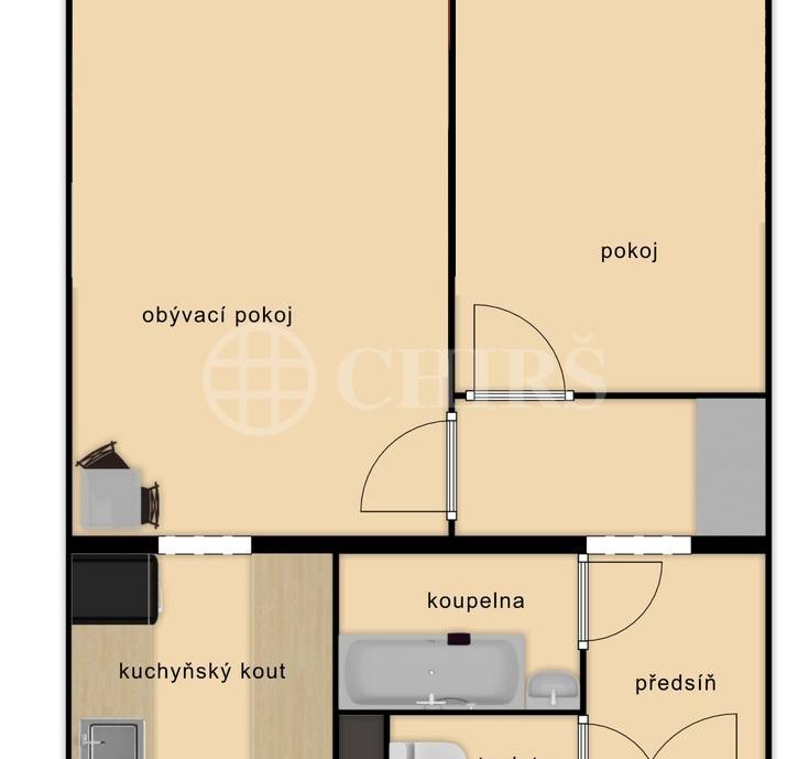 Pronájem bytu 2+kk se sklepem, OV, 46m2, ul. Ciolkovského 856/4, Praha 6 - Ruzyně