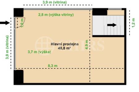 Pronájem obchodního prostoru, OV, 127m2, ul. Za Strašnickou vozovnou 1343/6, Praha 10 - Strašnice