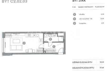 Prodej bytu 1+kk, OV, 38m2, Střídavá 1055/2, Praha 9 - Vysočany