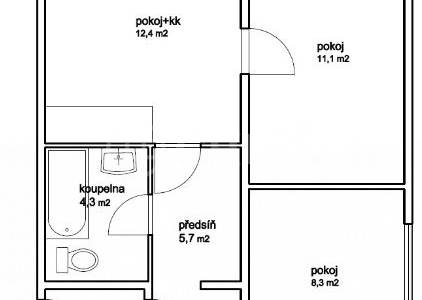Prodej bytu 3+kk/L, OV, 52,6 m2, ul. Pod Lipami 339/52, Praha 3 - Žižkov