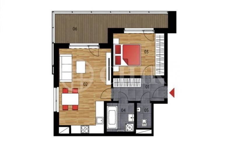 Pronájem bytu 2+kk s balkonem, OV, 59m2, ul. Kloudova 991/8, Praha 5 - Jinonice