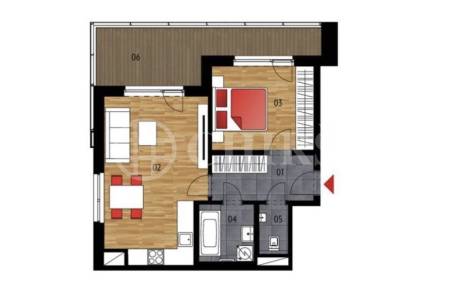 Pronájem bytu 2+kk s balkonem, OV, 59m2, ul. Kloudova 991/8, Praha 5 - Jinonice